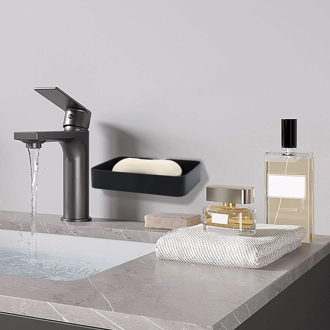 Black Stainless Soap Dish, Screw-On Soap Dish, High Durability, Excellent Load-bearing Capacity, Fully Resistant To Water And Wet Conditions Inside The Shower Cabin.