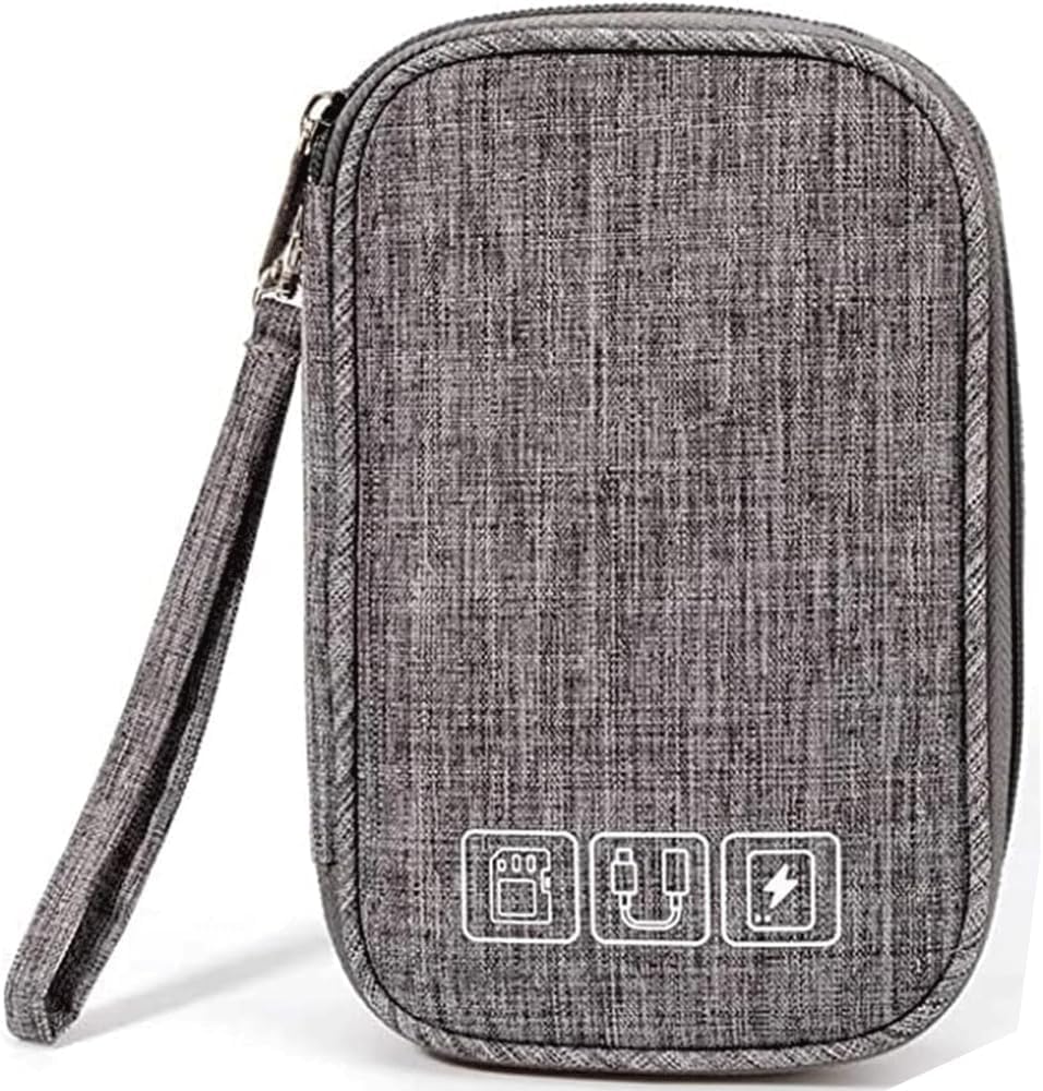 Electronic Organizer Bag, Travel Cable Accessories Case, Waterproof Electronic Accessories Organizer Bag for Power Bank, Charging Cords, Chargers, Mouse, USB Cable, Earphones(Smart Home) (Grey)