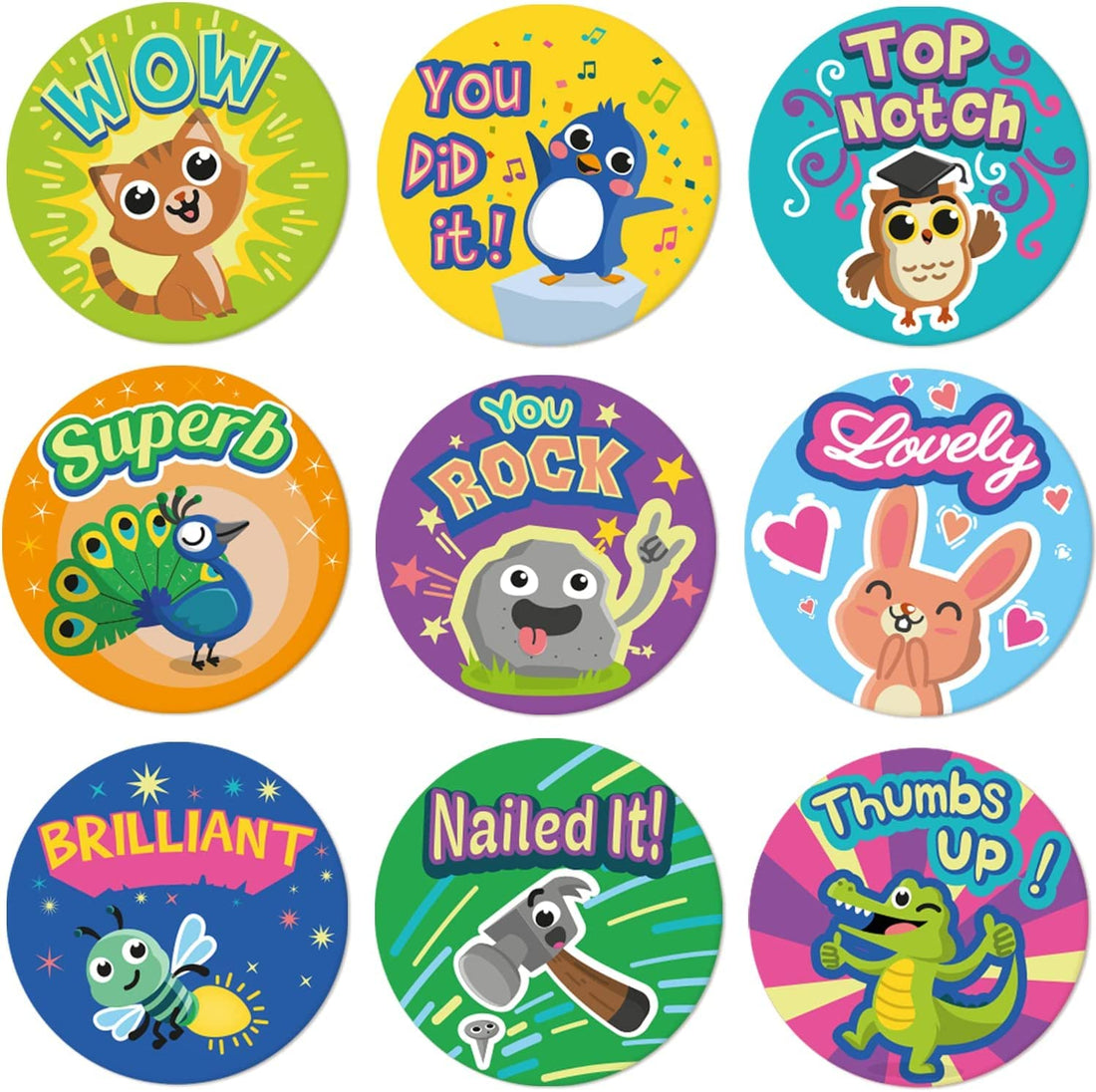 1008 Kids Bonus Stickers 8 Assorted Designs School Stickers 1 1/4" School Stickers - Teacher Supplies Classroom Teachers Toilet Training Stickers and Cheerleader Print Upto Date Egypt 01222143812