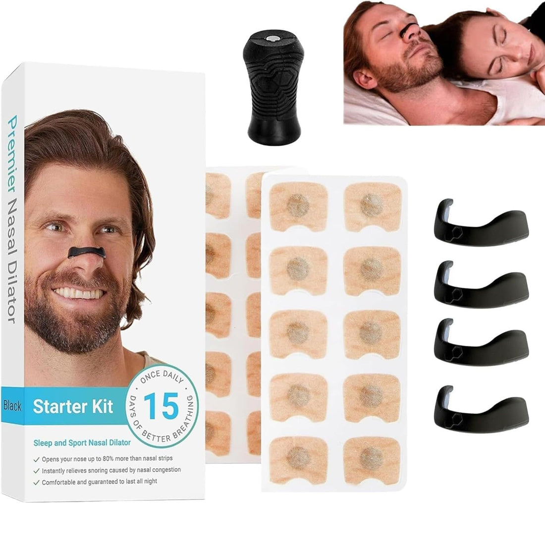 Magnetic Nose Plasters, Pack of 30 Nosal Strips Magnet, Intake Breathing Nasal Strip, Nose Plasters Snoring, Safe and Effective Nose Plasters, Better Breathing for Business Trips, Travel