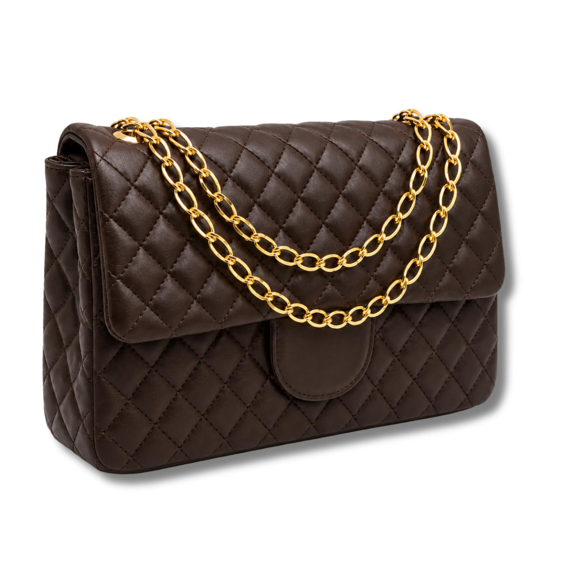 AYSLE 1690 Women’s Quilted PU Leather Shoulder Bag | Elegant Chain Crossbody Handbag | Gold Hardware | Magnetic Flap Closure | 16×26×10 CM