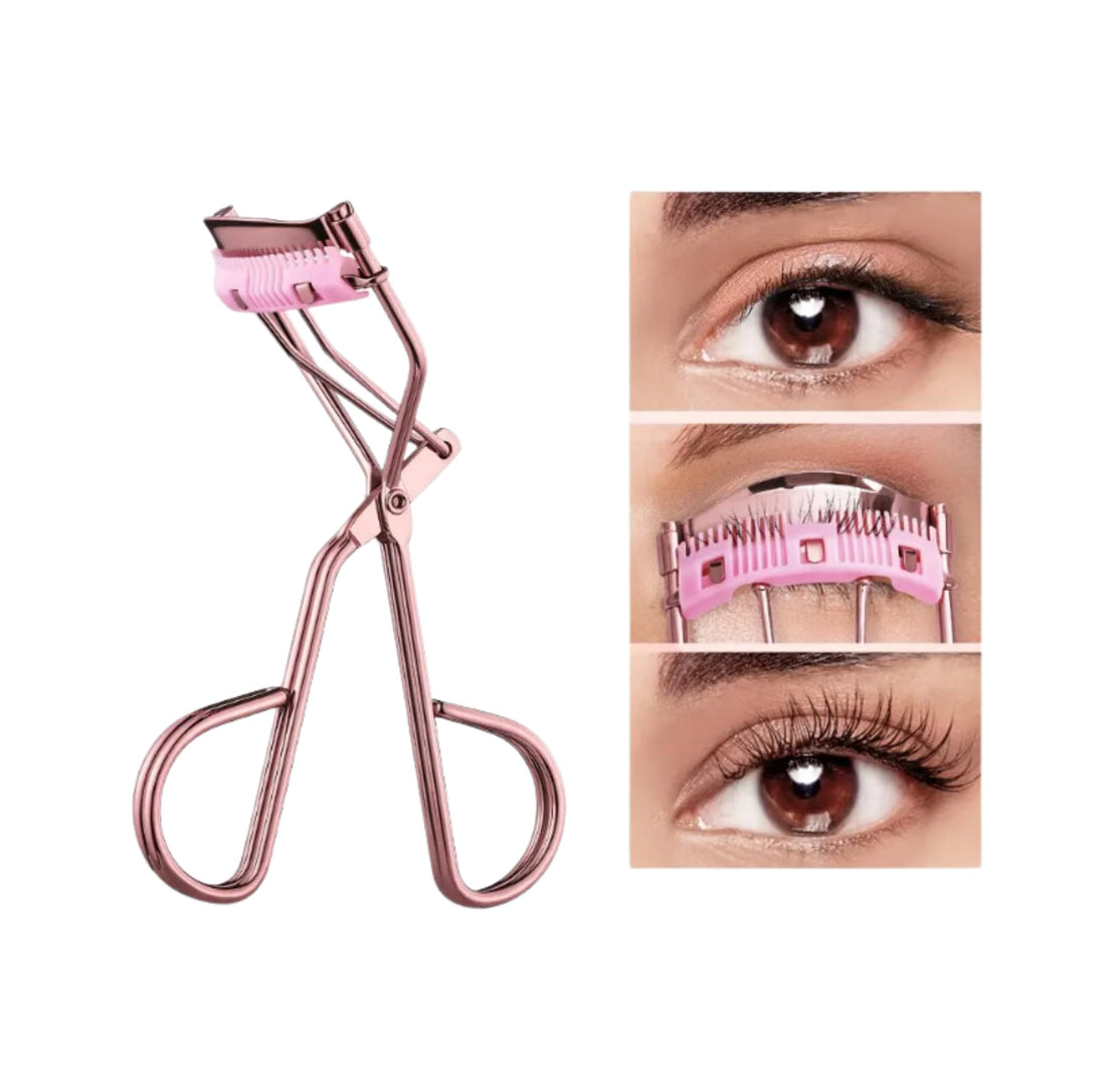Eyelash Curler with Comb, Eyelash Tuner with Brush, Portable Makeup Accessory Cosmetic Tool Eyelash Shaper Beauty Eye Makeup