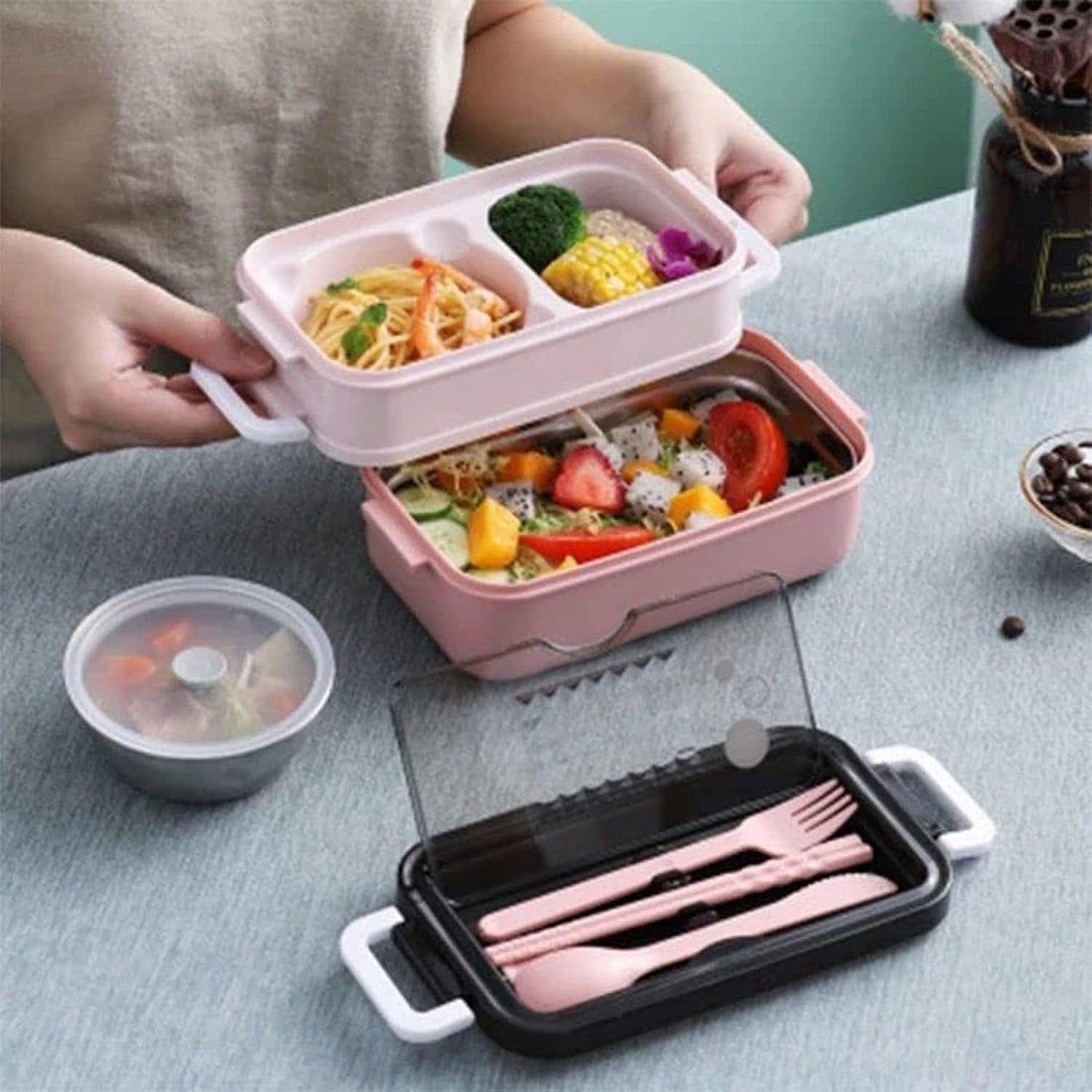 Stainless Steel Lunch Box Double Microwave Food Storage Box