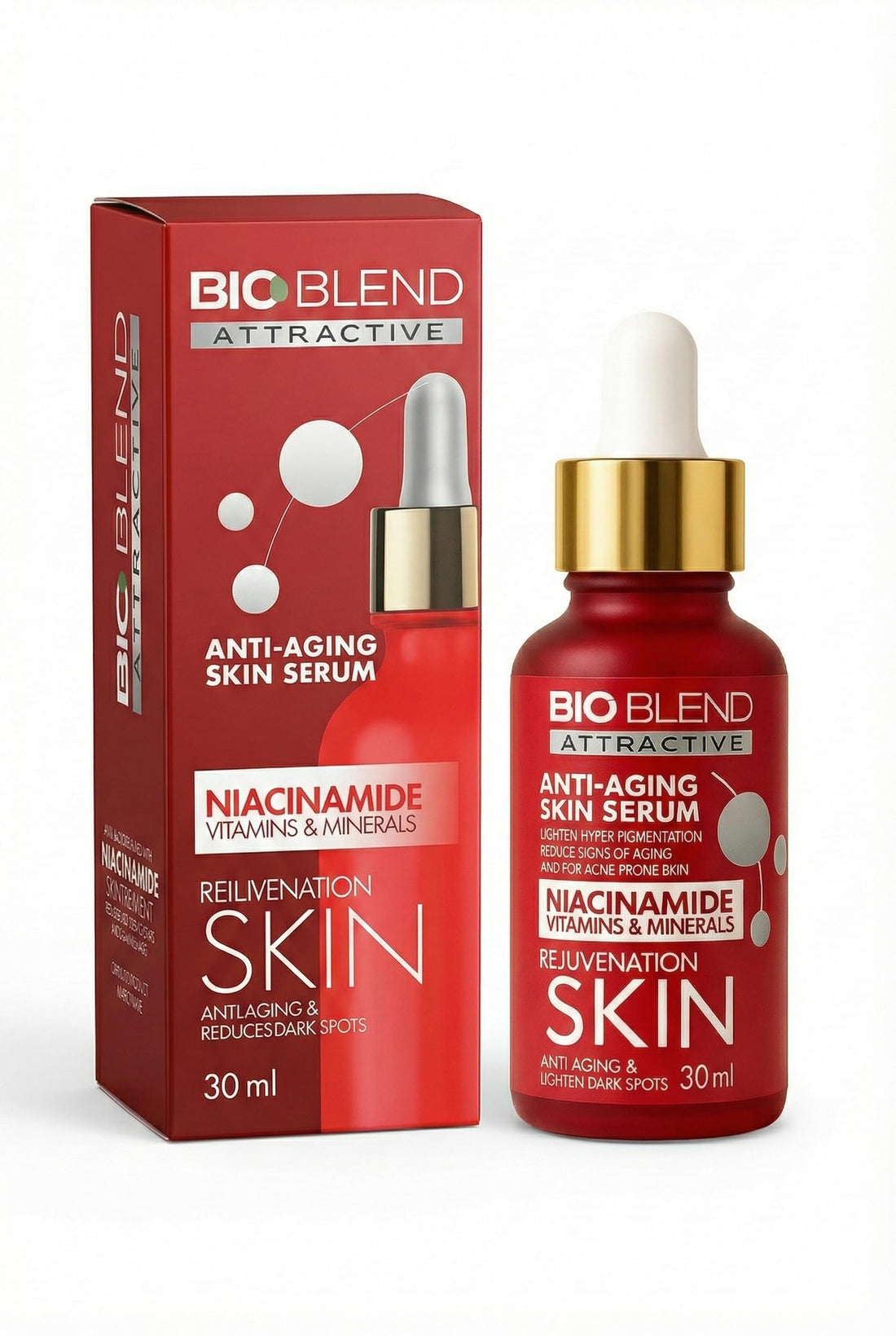 BIOBLEND – Niacinamide 10% Face Serum 30ml | Brighten Skin & Pigmentation, Minimize Pores & Fine Lines | Acne Prone Skin Treatment with Vitamin B3, Panthenol & Ferulic Acid