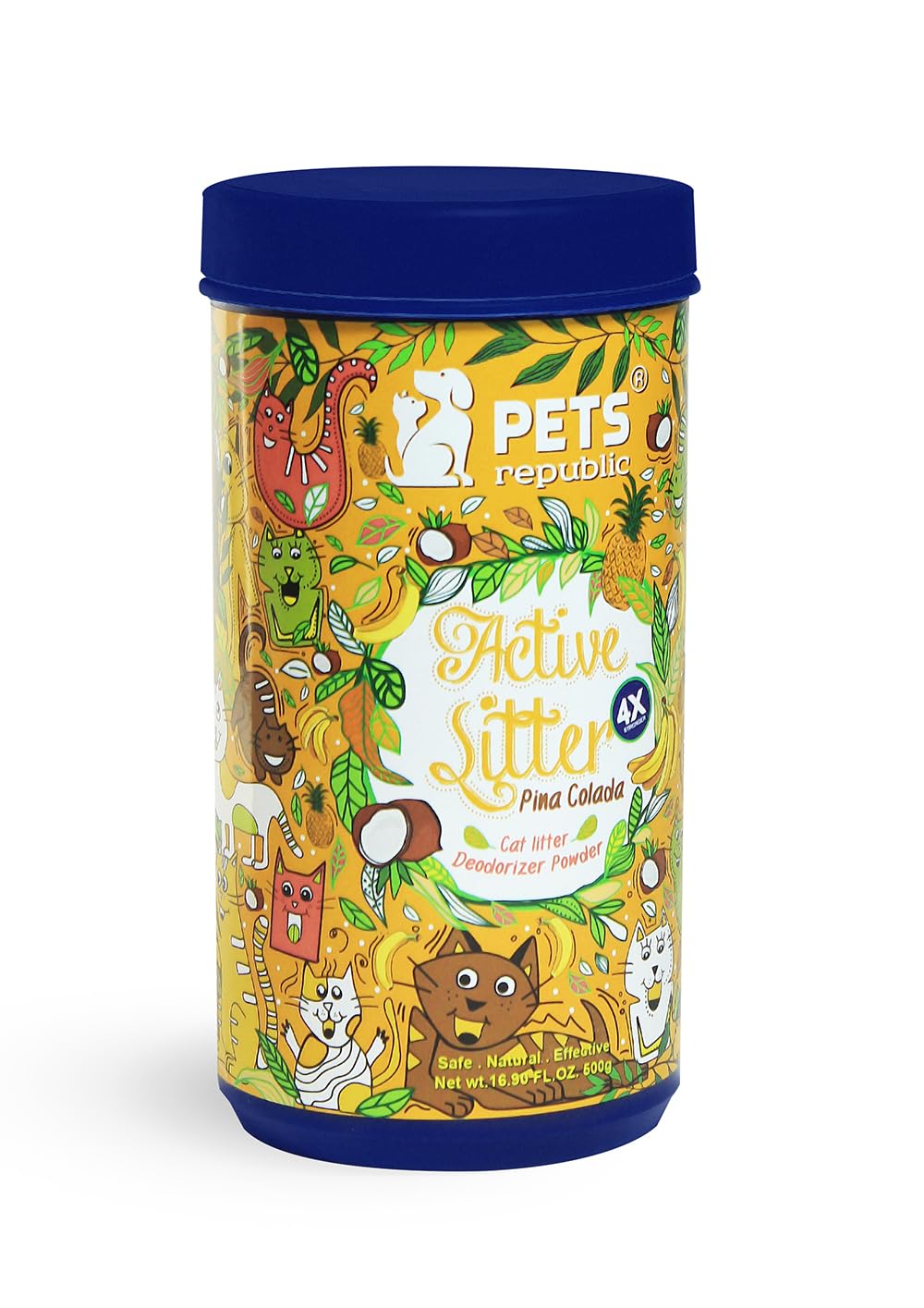 Pets Republic Cat Litter Powder - Non-Toxic, Pet-Friendly Odor Eliminator for Litter Boxes 500g (Pina Colada)