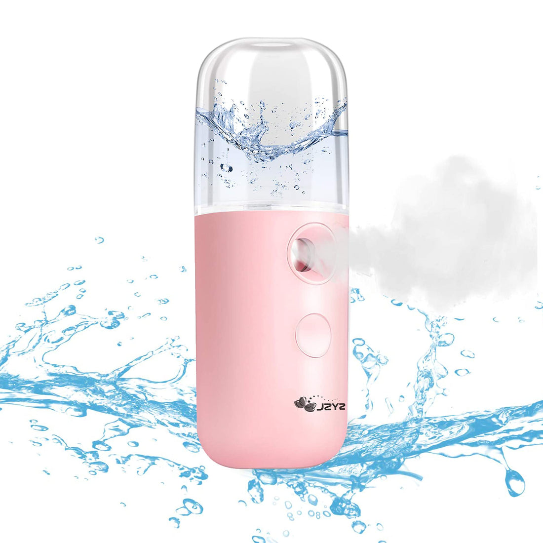 Nano Spray Mini Portable Handheld Face Steamer, USB Rechargeable Battery Operated Nano Cool Mist Spray Facial Mister (Pink)