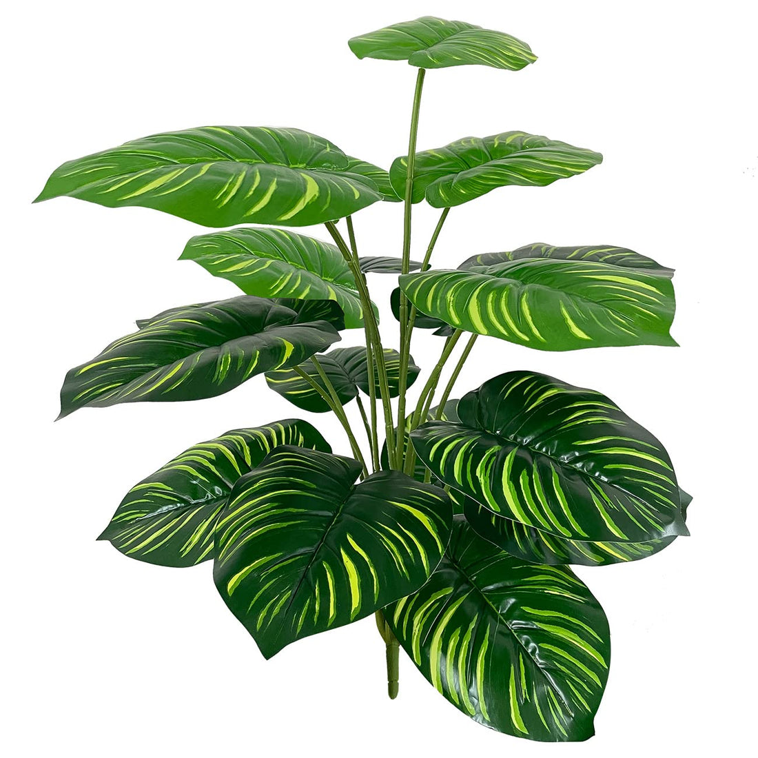 Greflou 25 Inch Artificial Monstera Plant Fake Palm Leaf Large Tropical Banana Leaves for Indoor Outside Home Decor (Greenrose)