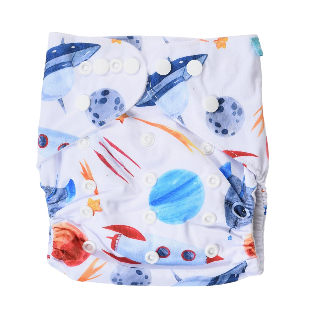 Mix&Max Microfiber Baby Washable Diapers Printed Shapes For Unisex-Multicolor