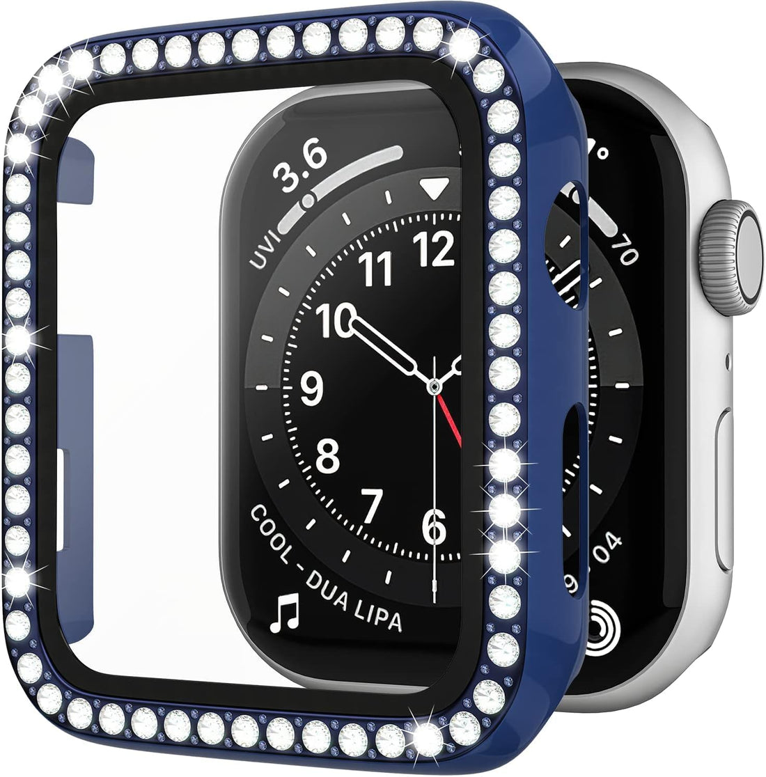 Nopatia Slim Case with Built-in Screen Protector for Apple Watch Series 3 2 1 1.65 Inch 42mm Ultra-Thin Tempered Glass Full Transparent Rugged Bumper Full Body Protective Cover (Blue)