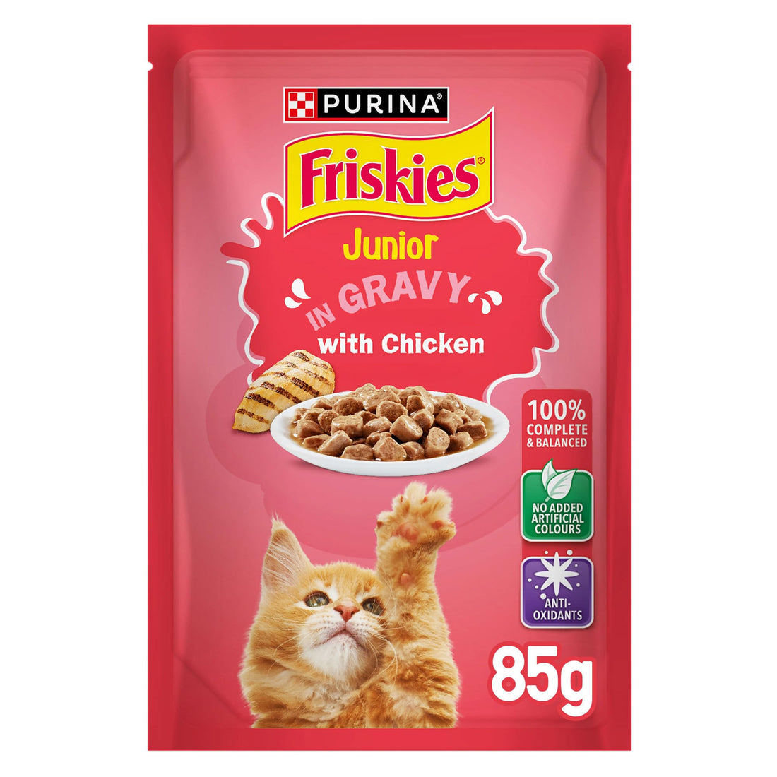 Purina Friskies Chicken in Gravy Junior Wet Cat Food, 85g
