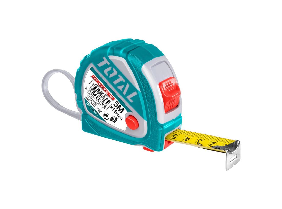 Total TMT126051 Steel Measuring Tape, 5 m x 19 mm Size
