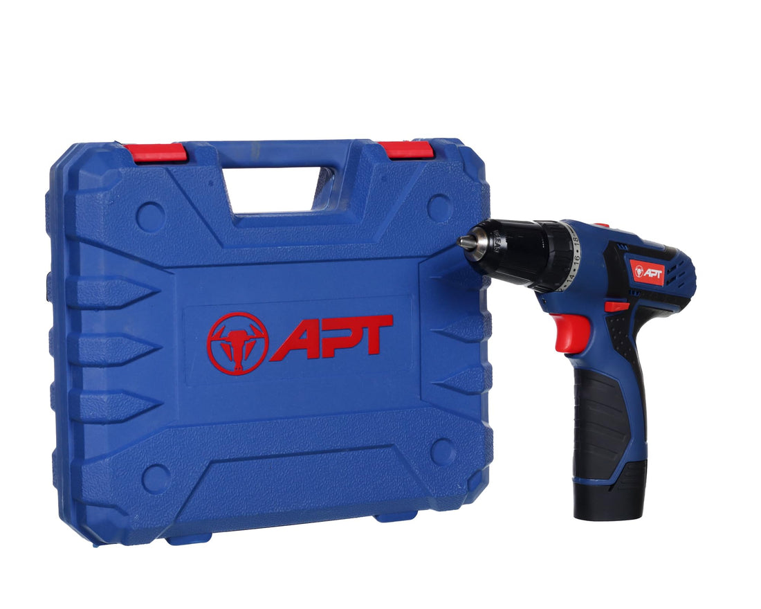 APT DW15105 Cordless Drill Driver 12V, 30N.m Power, Variable Speed, Keyless Chuck, Electric Screwdriver for DIY & Professional Use