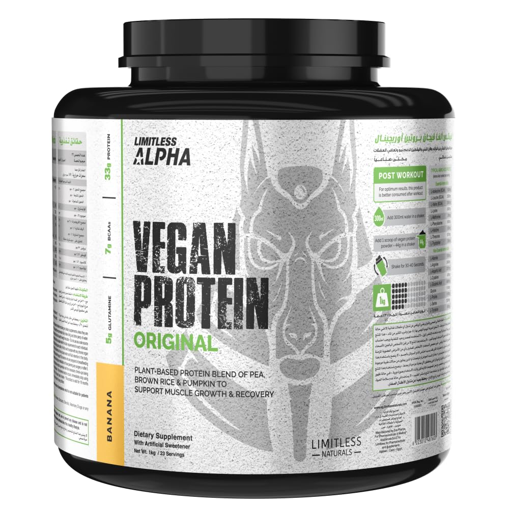 Limitless Alpha Vegan Whey Protein - Banana 1 kg
