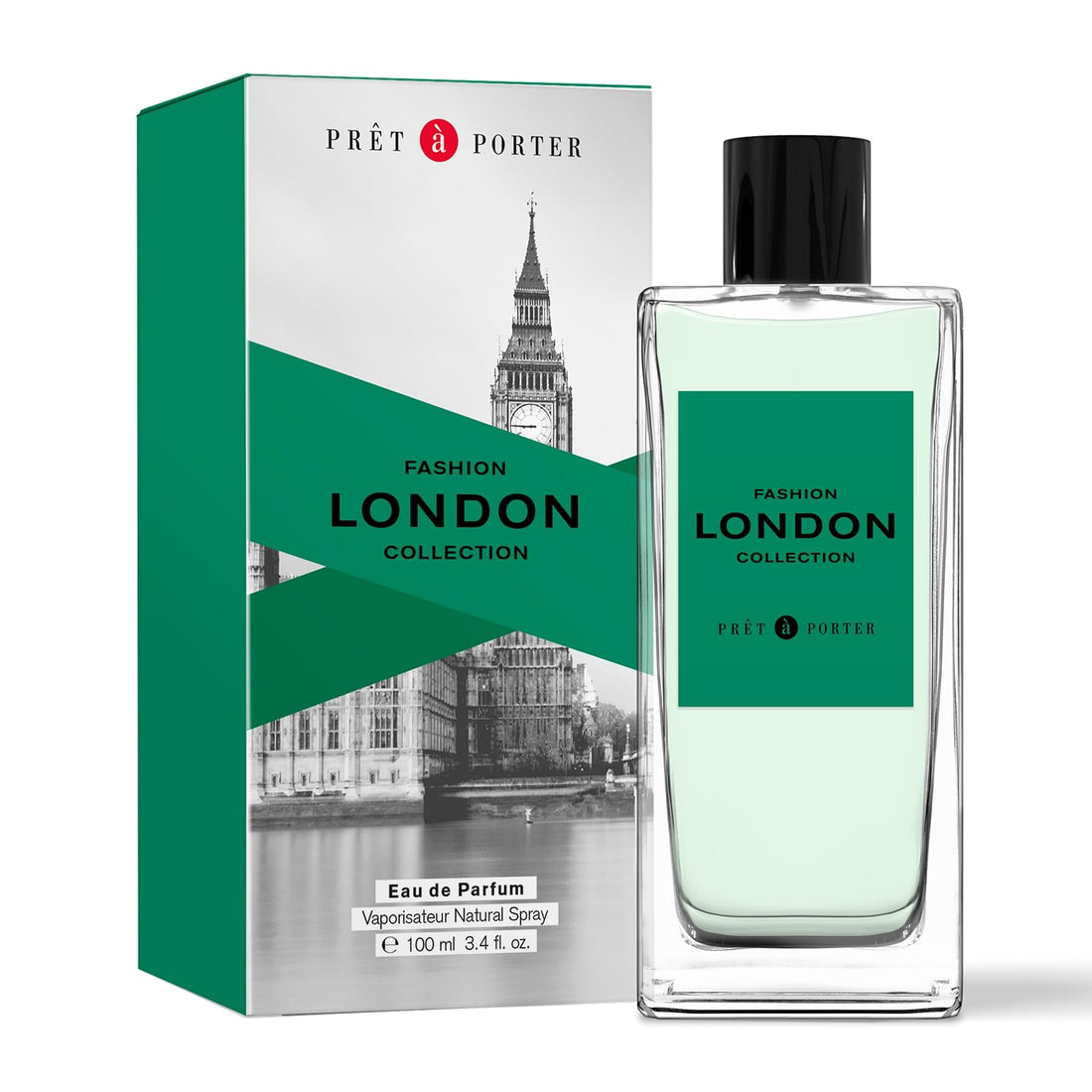 Prêt À Porter London Eau De Parfum For Men, A Fresh And Modern Aromatic Fougère, Green Apple, Ginger And Vetiver, 100Ml (3.3Oz)