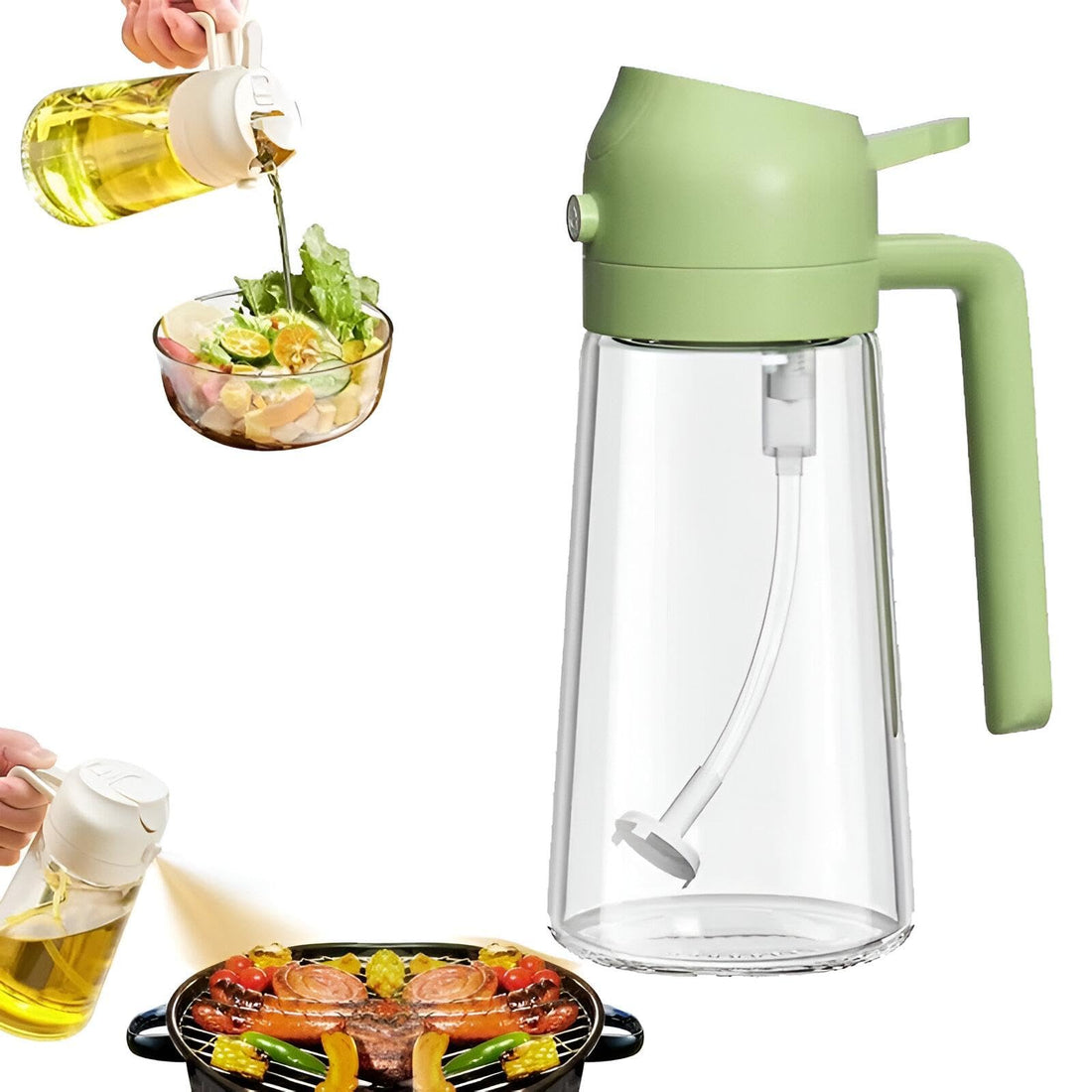 Generic Oil Sprayer - 470ml Plastic, Kitchen, Cooking, Food Preparation, Oil Bottle, Dual Function, Space-Saving Design, Shatter Resistant, Durable