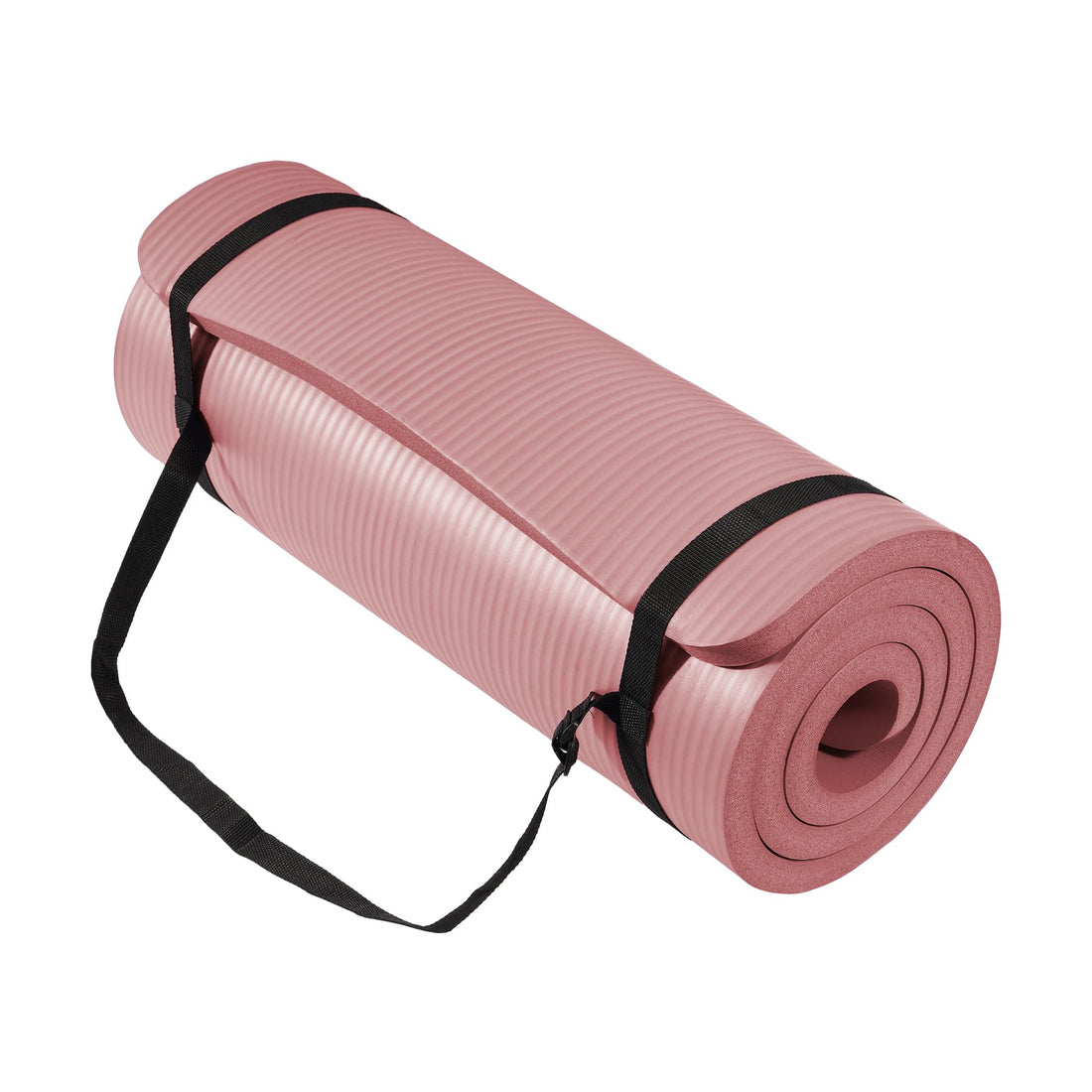 Yoga Mat 1-Inch Extra Thick High-Density Exercise Mat with Non-Slip Surface & Carry Strap for Men & Women Tear-Resistant Pilates Workout Mat for Home Gym, Floor Fitness, Pinkish