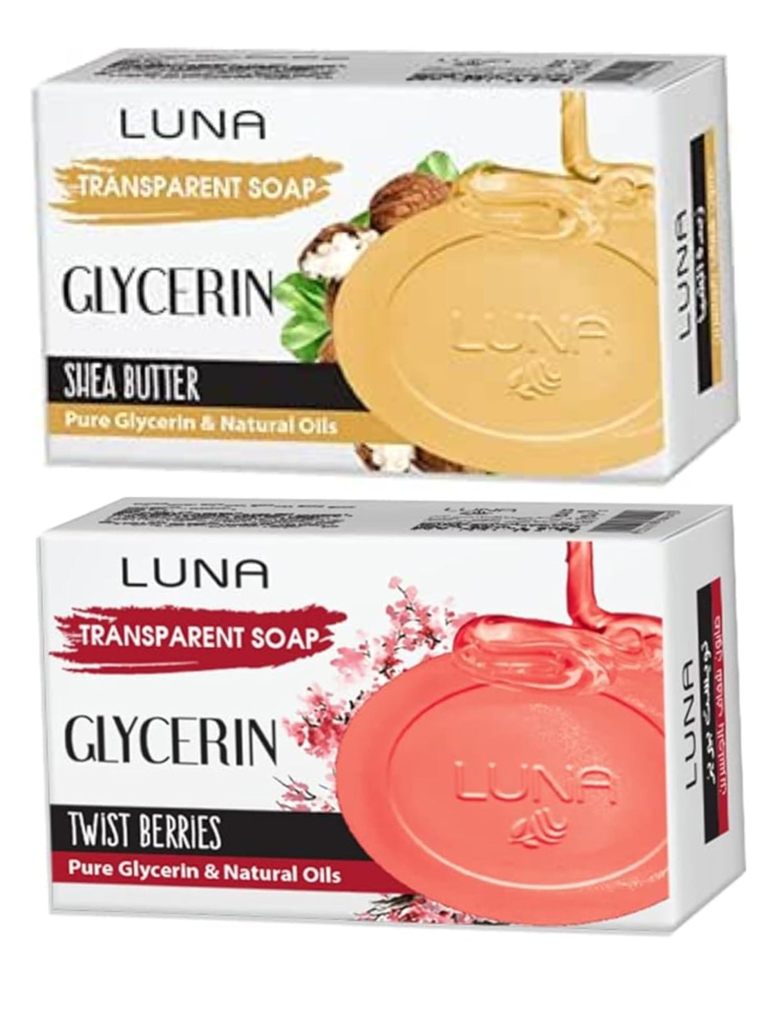 Luna OFFER Glycerine Soap Pack of TWO 72gm Rose&Milk + fragrance Free