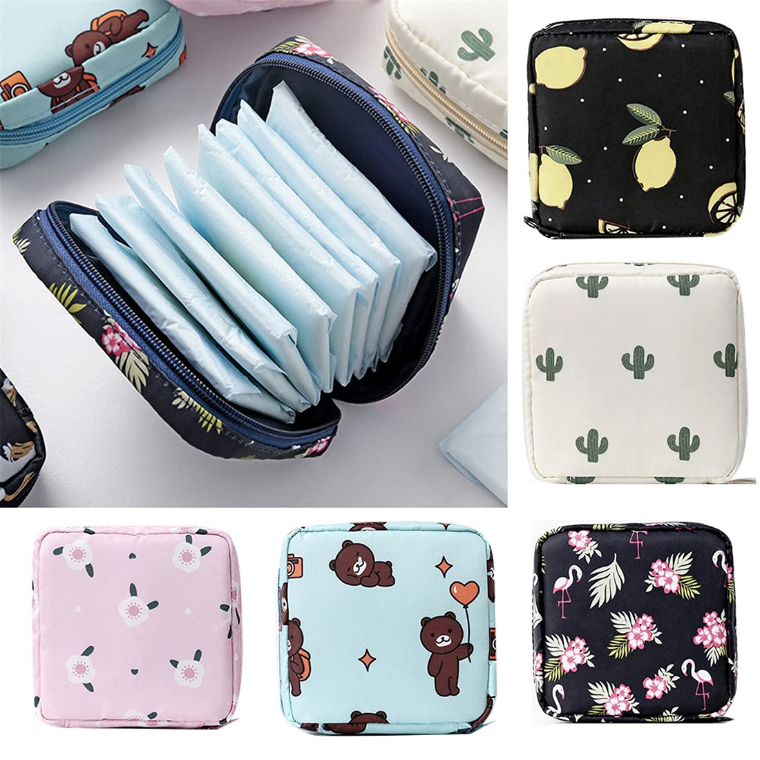 Waterproof Tampon Storage Bag Cute Sanitary Pad Pouches Portable Makeup Lipstick Key Earphone Data Cables Organizer