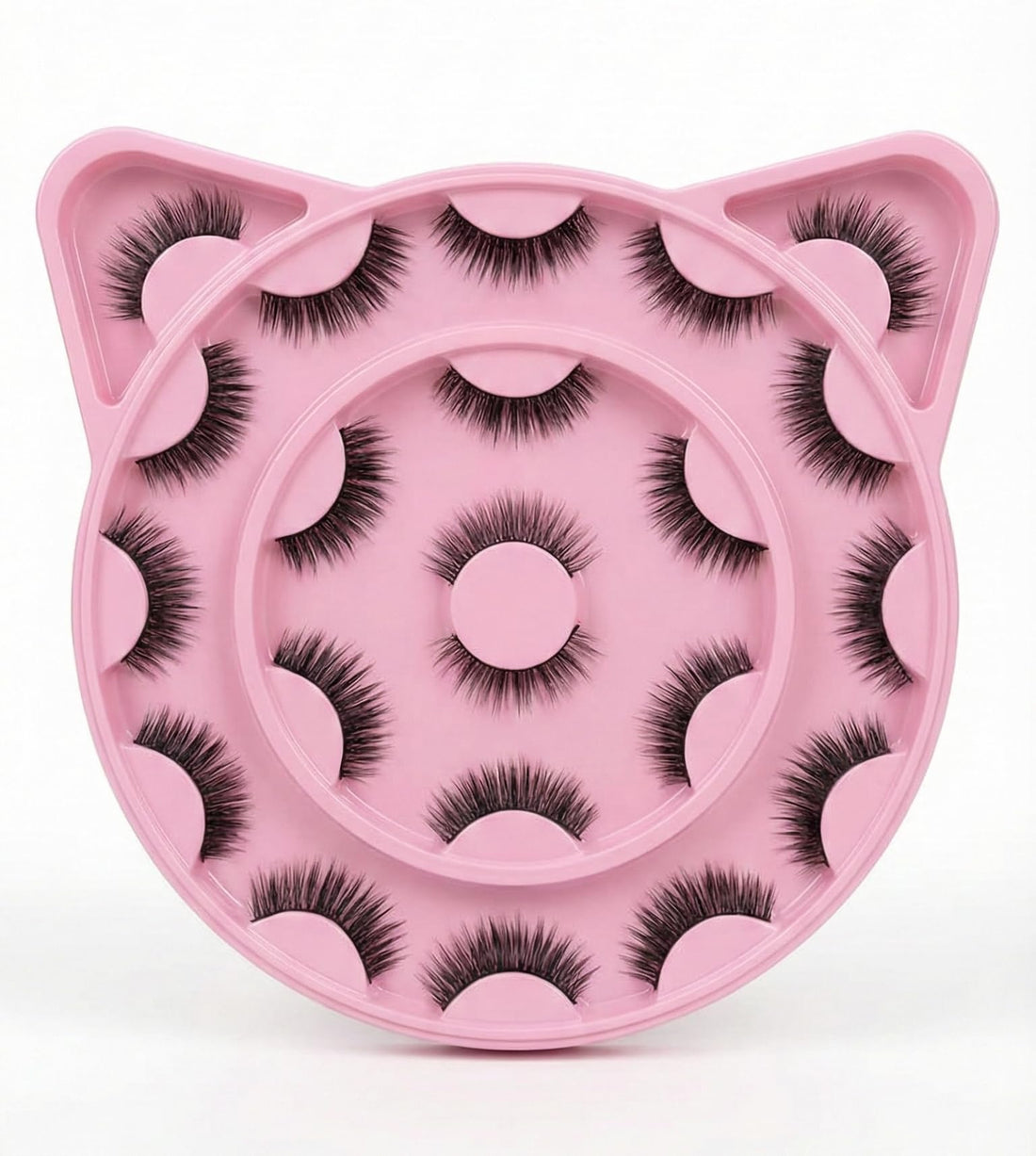 Nopatia Multipair False Eyelashes Set - Cute Pink Cat Design Pack - Soft and Natural Lashes for Charming Eyes and Professional Makeup