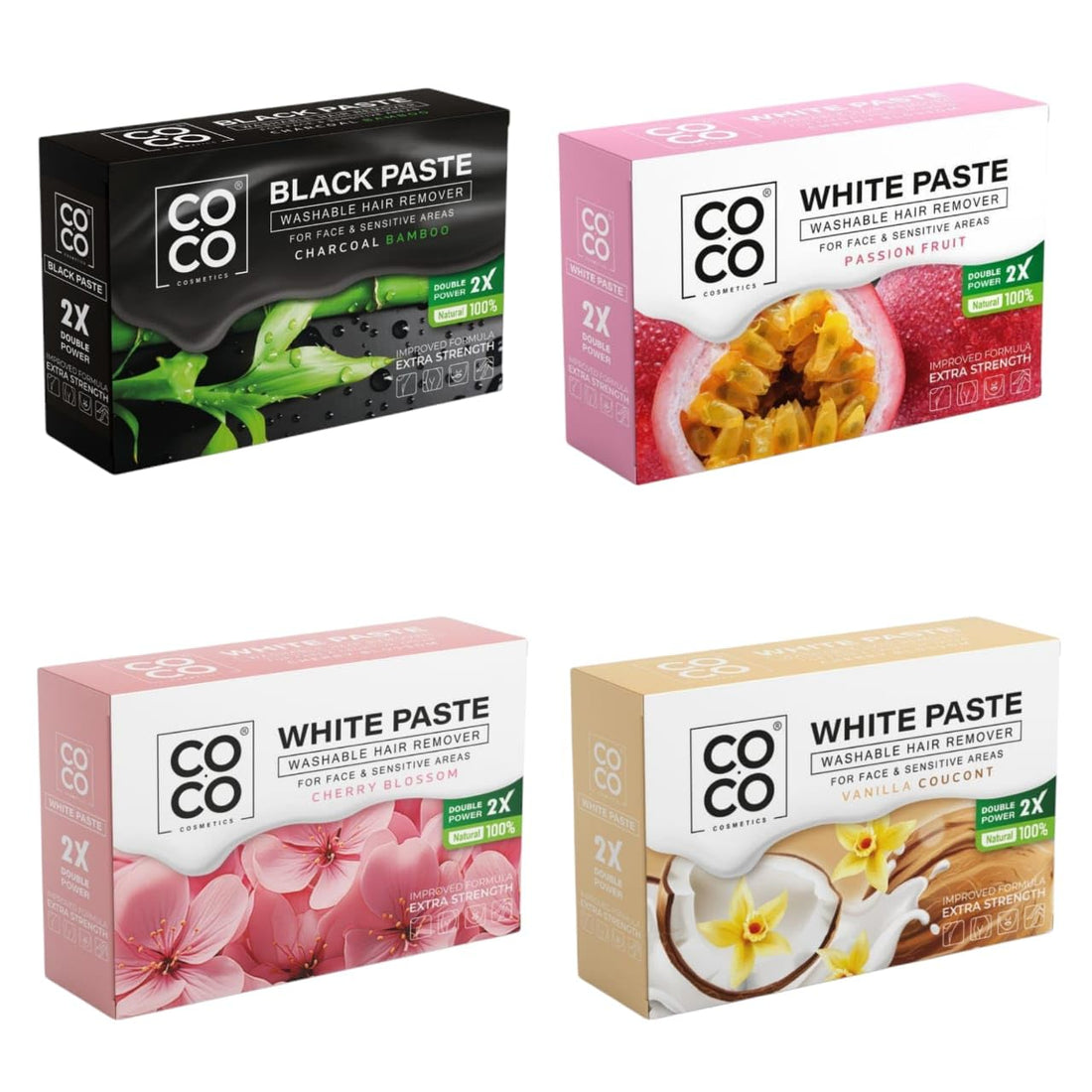Coco Wax White Dough For Removing Body Hair 4 Pieces