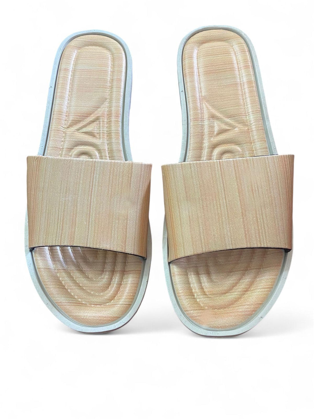 Beige Leather Slippers - Slipper for Women and Girls with Medical and Comfortable Sole - Quick Dry Flat Slippers - Perfect for Home, Beach and Street - Waterproof and Non-Slip