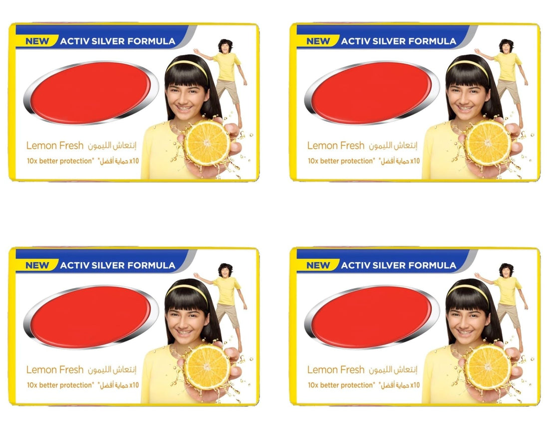 Antibacterial Soap Fresh Lemon Scent with Silver Active Formula 4 x 165 gm
