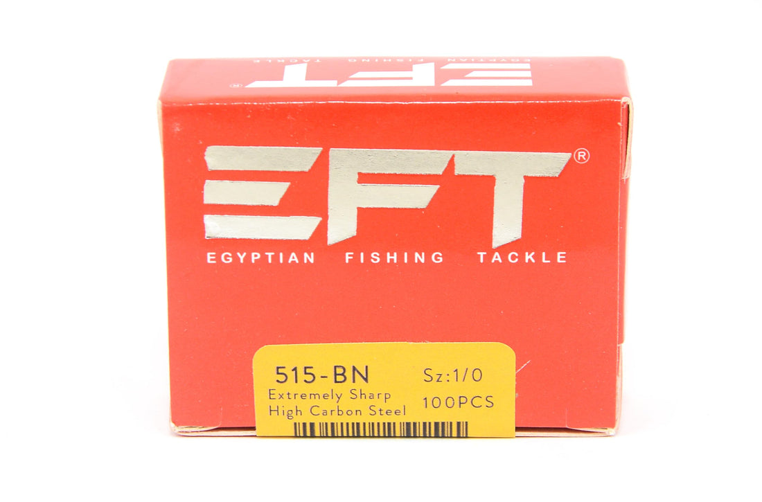 EFT Fishing Hooks 100pcs Circle Hooks Saltwater, Bass Hooks Fishing, High Carbon Steel, 515-BN- 1/0
