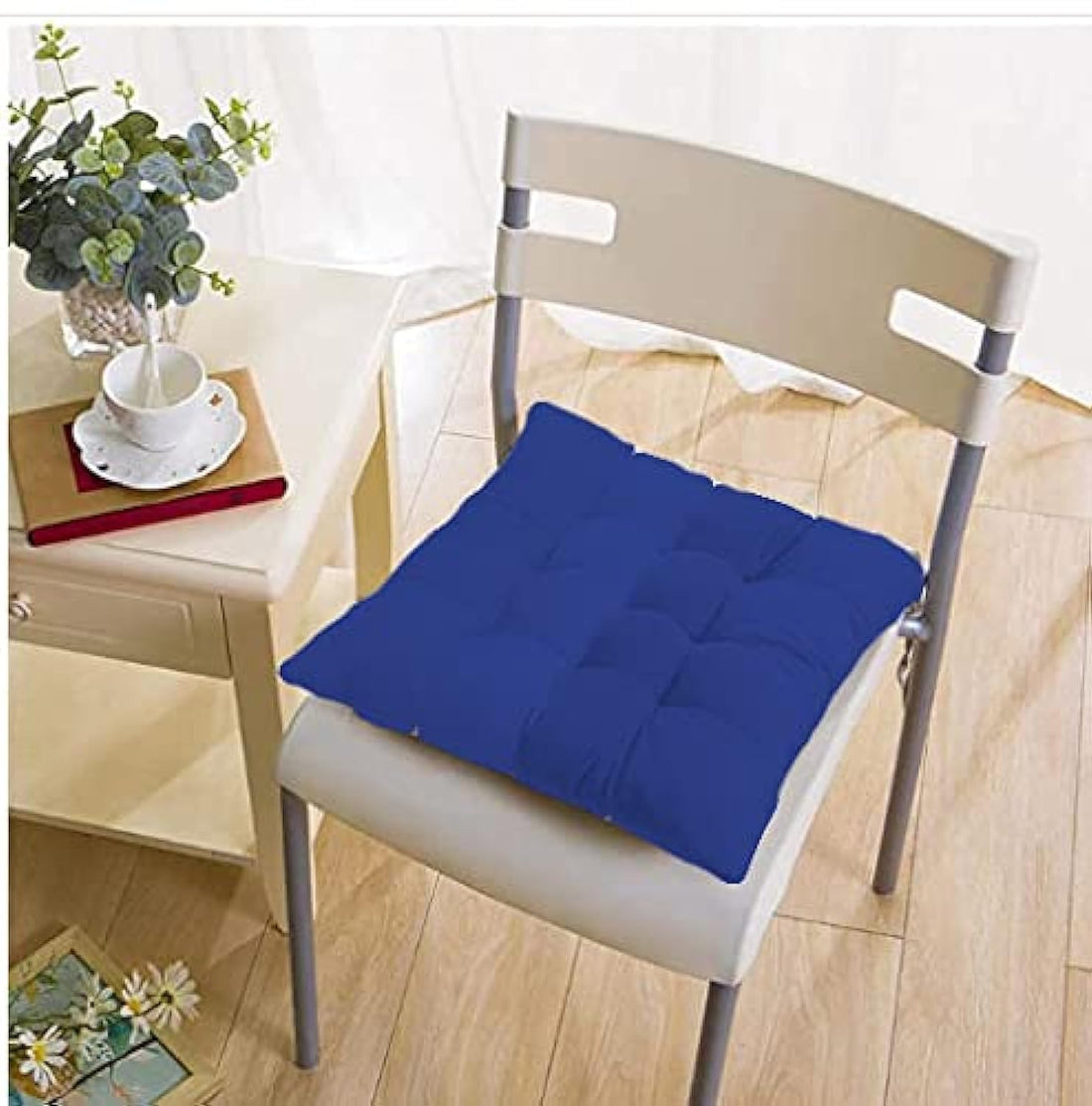 Tigers Trade Lines Chair Cushions-Egyptian Cotton- For Home,Hotels,Office,Cafee Shops From (Blue, 40 * 40 cm)