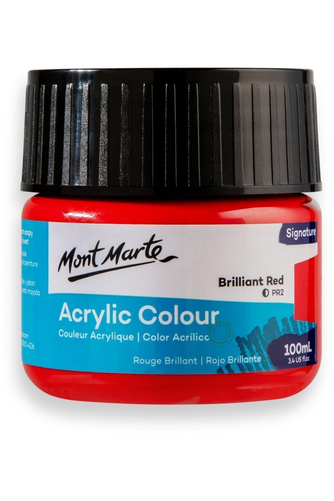 Monte Marte MSCH1010 Acrylic Colour Paint 100 ml, Brilliant Red