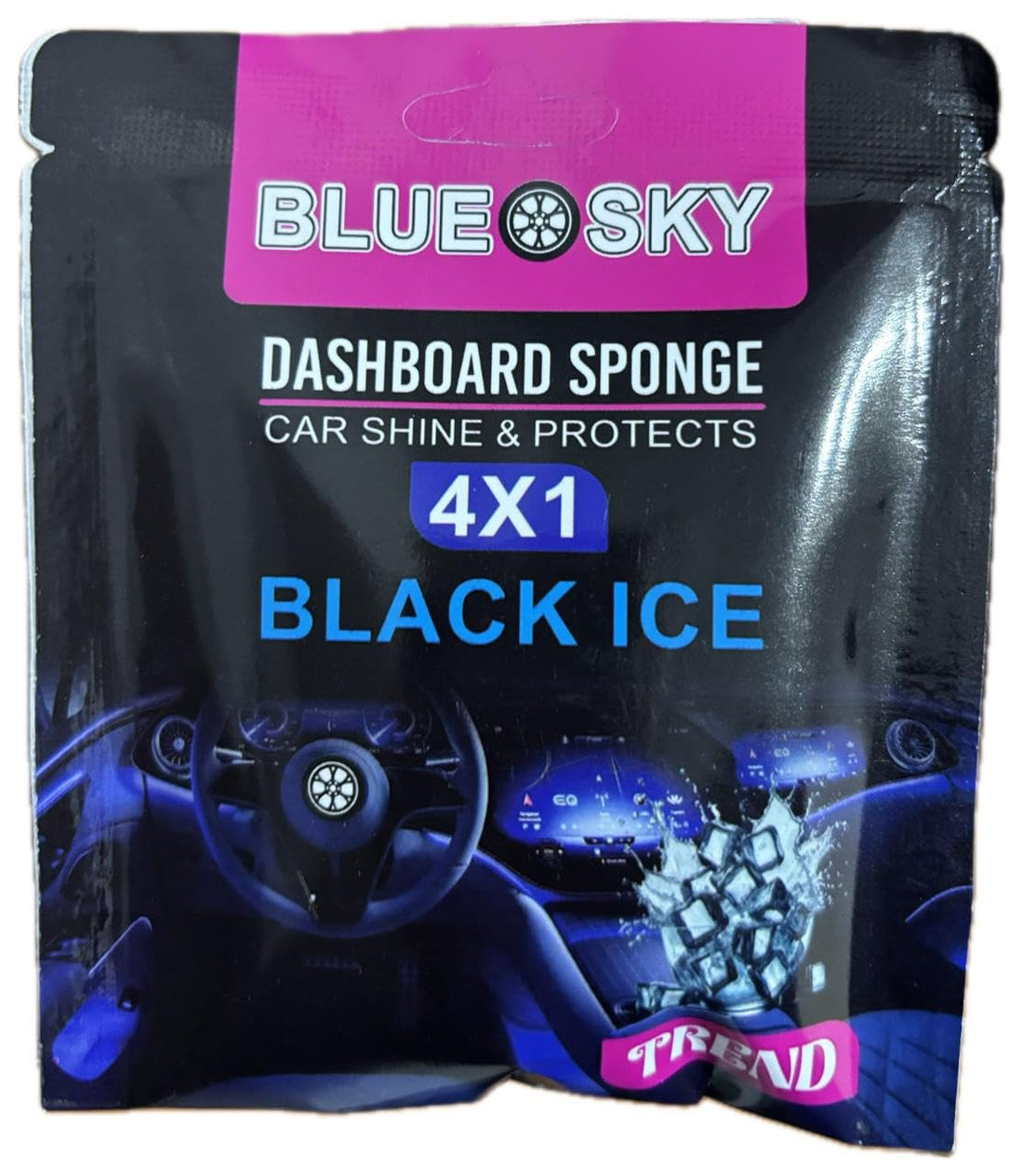 Fair ND179 Car Dashboard Polish Sponge, Black Ice Scent With Perfect Design, Premium And Long Lasting Material - Multi Colour