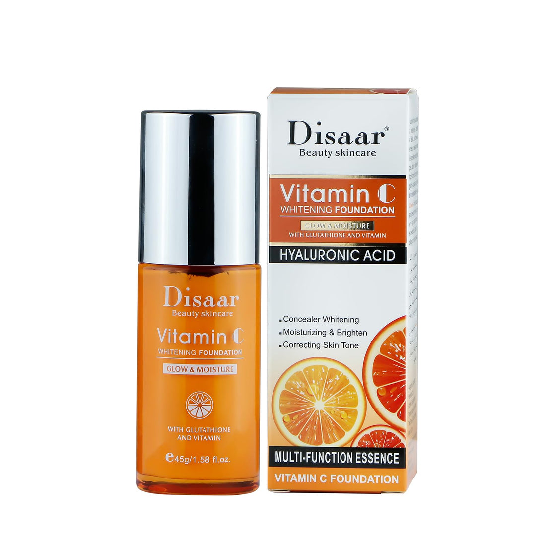 Disaar Vitamin C & Hyaluronic Acid Whitening Foundation, 45g