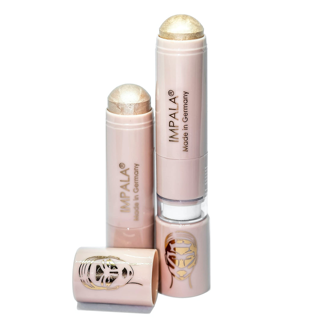 IMPALA | Creamy Highlighter Stick Icy Pink Color | Long-Lasting | Silky Illuminating and Hydrating Effect for Face | Radiant and Luminous Skin in Seconds | Easy to Apply
