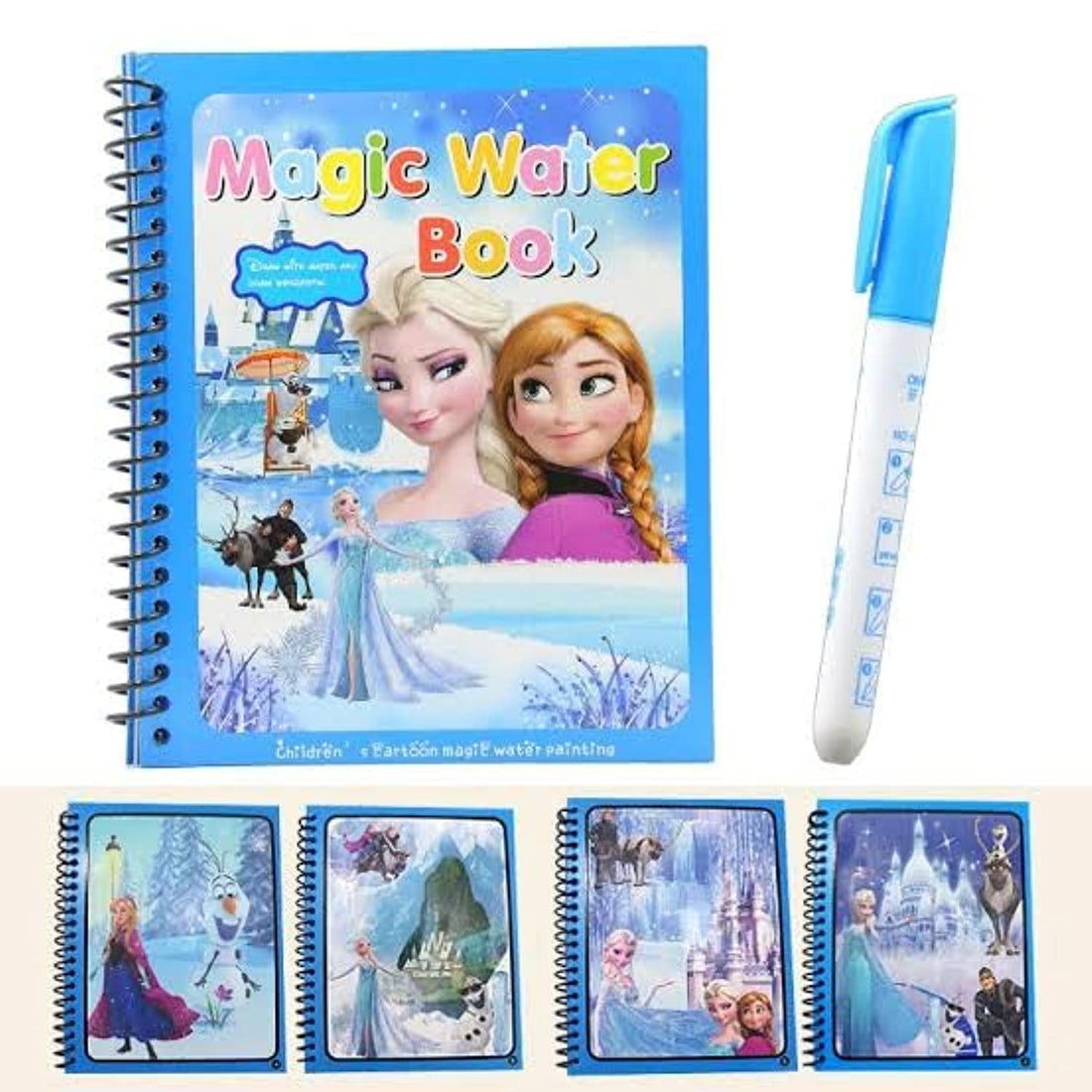 Generic Frozen Magic Coloring Book with Water - No Mess No Stains - Fun and Educational Multiple Graphics