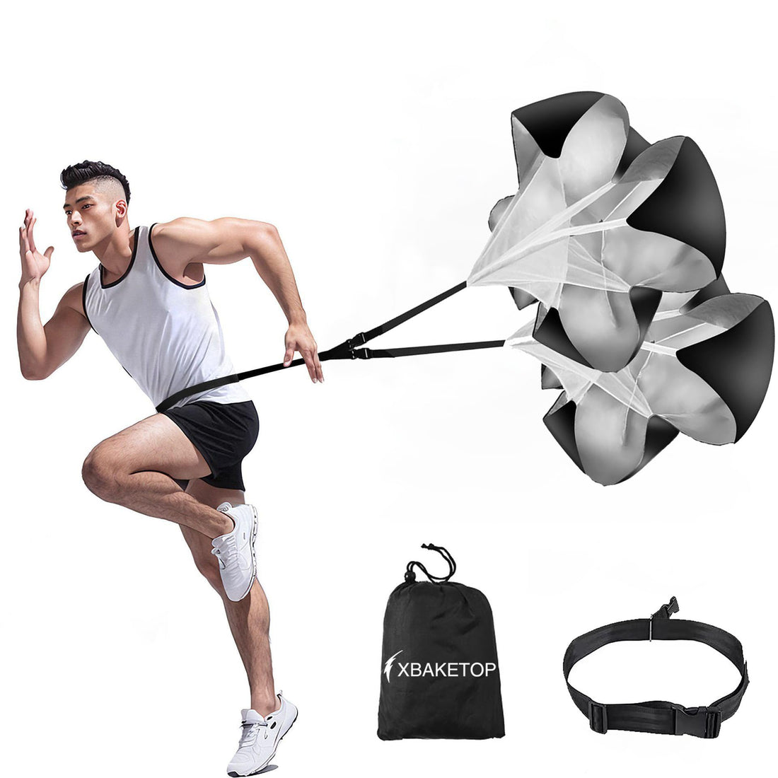 Running Speed Training, 56 inch Speed Drills Resistance Parachute Running Sprint Chute Soccer Football Sport Speed Training 2 Pack