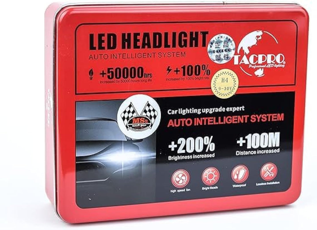 Tac pro led lights for car,headlight & taillight, original (h 4),suitable for many cars - nissan sunny 2019, red