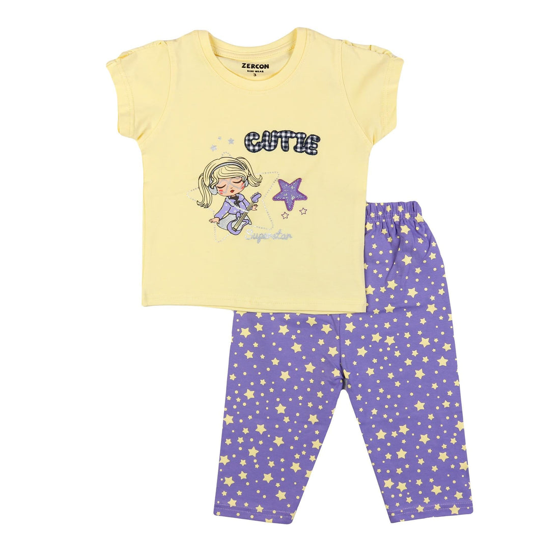 Zercon Summer Pajama Set for Girls 7235_2-5 years