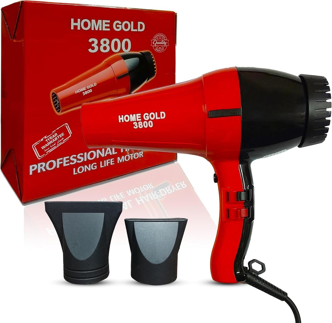 Hair Dryer 1500W, Ionic Professional Blow Dryer – Fast Drying with 4 Heat Settings & 2 Speed, Low Noise, Salon Smooth, 360° Rotating Cord, Overheat Protection, Model: 3800