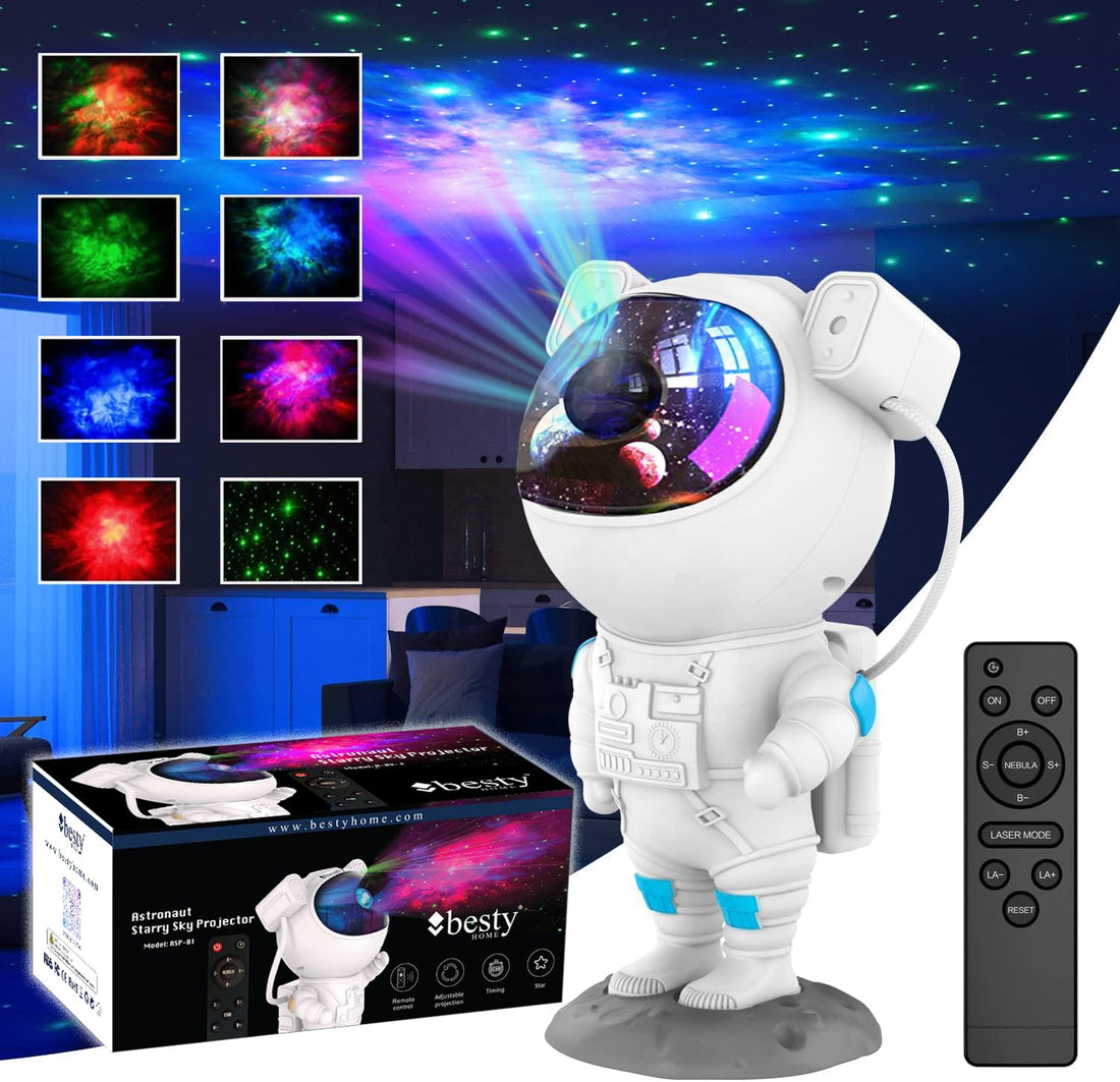 Original BESTY HOME Night Light Baby Star Projector, 10 Color Bluetooth night Lamp with Timer Remote, Dimmable Combinations Romantic Starry Sky Best Gift for Festival Bedroom Living Room (White)