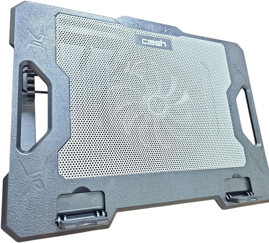 Laptop Stand with Cooling Fan, Adjustable, Plastic, with Metal Ventilation Mesh and Ergonomic Design (White)