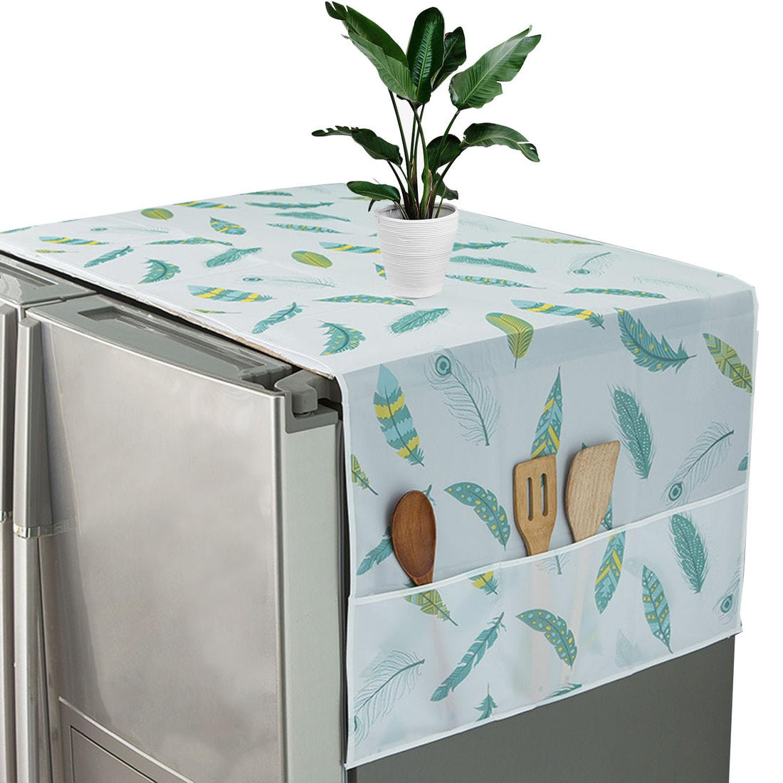 Refrigerator Dust Cloth,multipurpose Proof Cover Washing Machine Waterproof Cover With Storage Pockets Bags,for Oven,dishwasher,kitchen Appliances