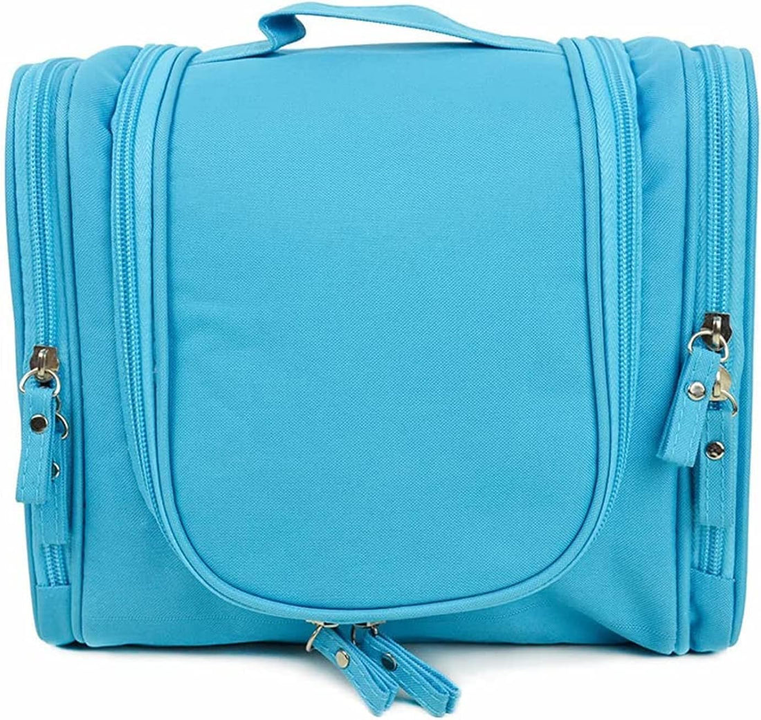 Travel Toiletry Bag, Hanging Waterproof Cosmetic Organizer, Portable Bathroom Shower Bag for Men and Women, 1 Piece (Blue)