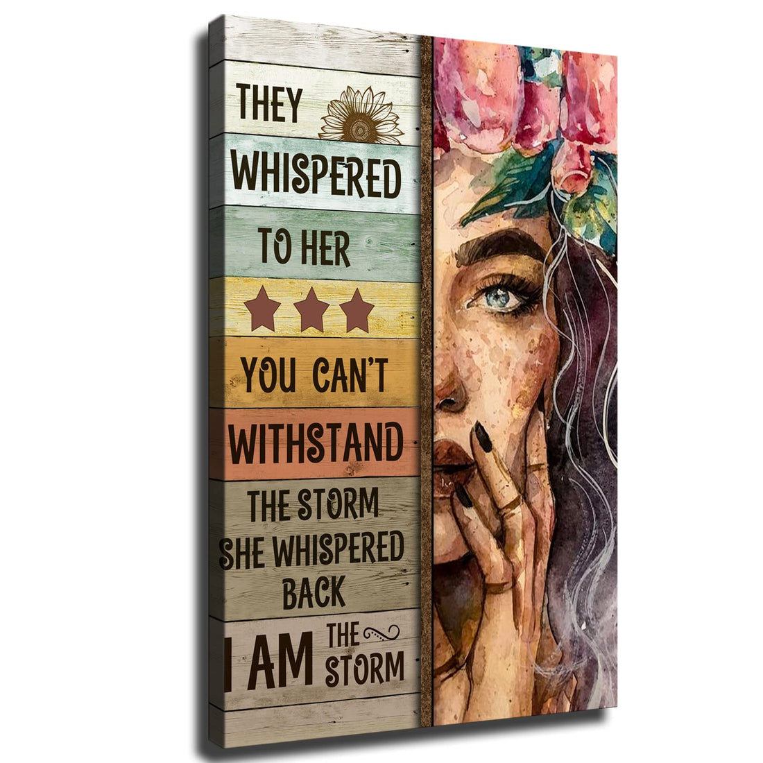 NA They Whisper To Her Can't Stand The Storm Inspirational Quotes Wall Art Aboriginal Girl Poster Hd Print Living Room Home Bedroom Hallway Decor Pictures WBJ7 (8×12inch-No Framed)