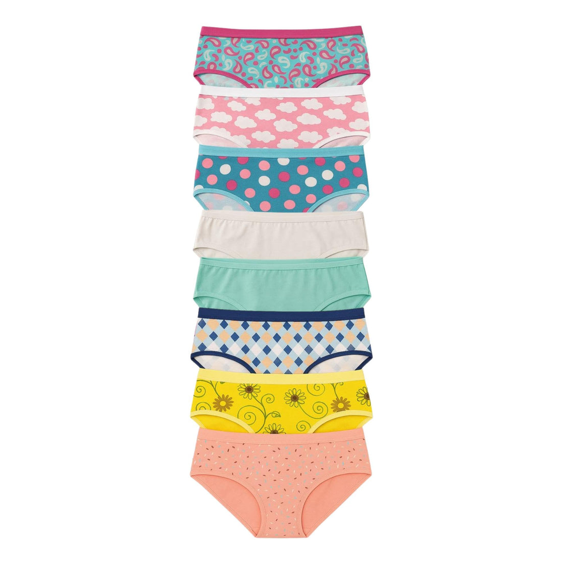Dice Pack of 8 Desire Cotton Midi Brief Panties for Women
