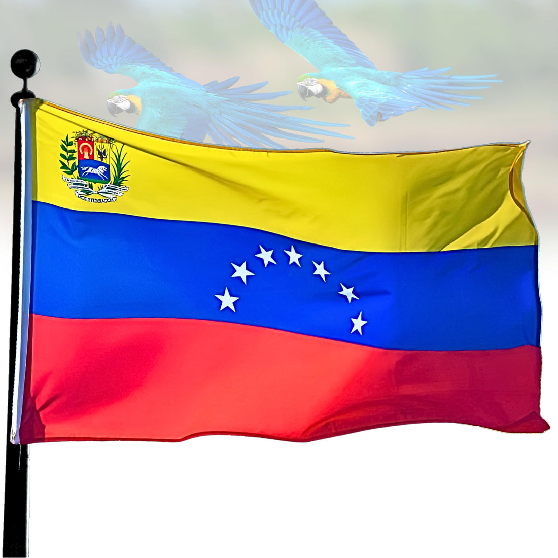 Venezuela Flag 7 Stars Large 150 x 90 cm with Metal Eyelets, 100% Durable Polyester, Venezuela Flag Suitable for Indoor and Outdoor Use, Venezuela Flag with National Pride