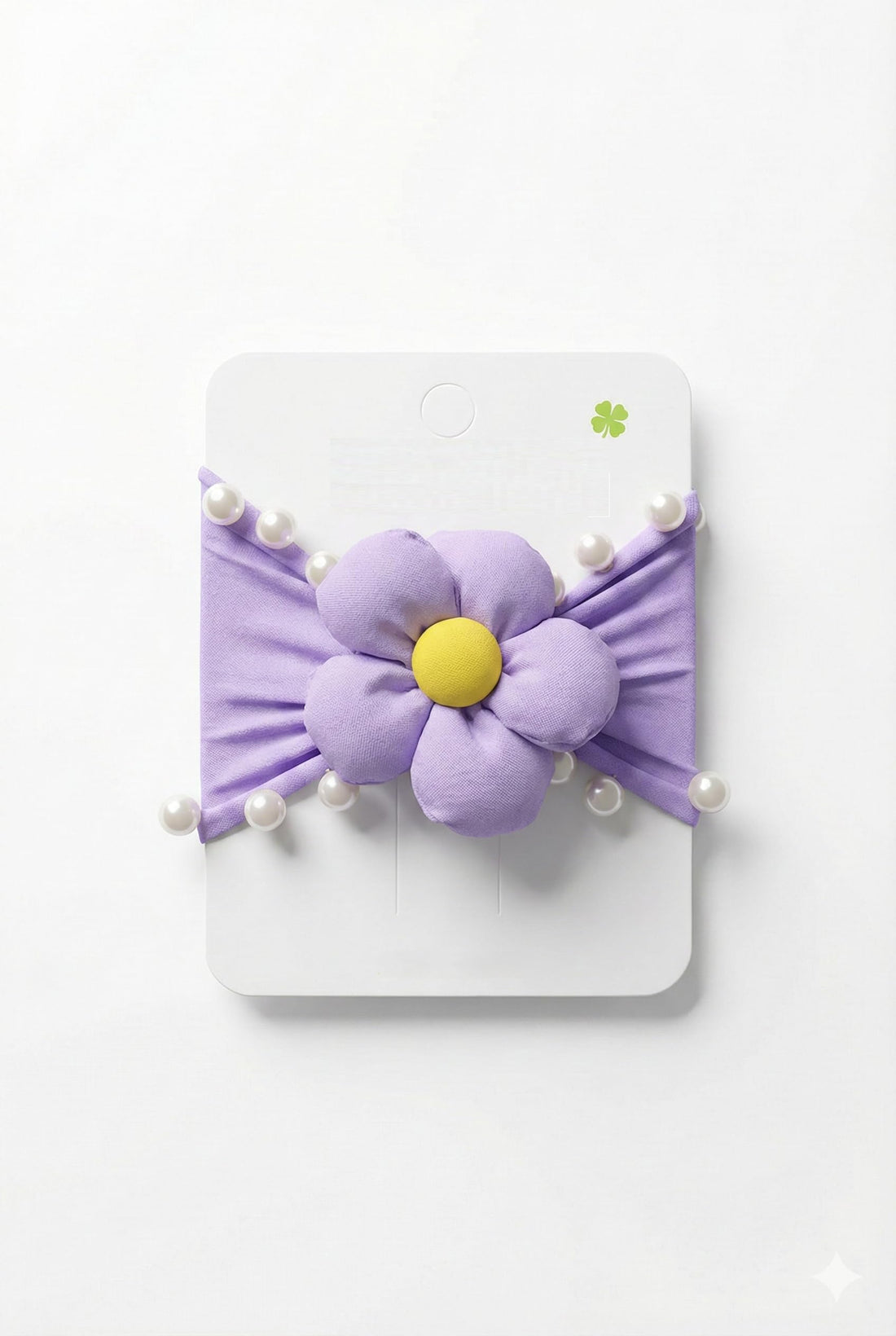 Nopatia Baby Girl Headband Pink Fabric Flower and Lolly Comfortable Elastic Hair Band Perfect for Occasions Give Your Baby Delicate and Attractive Look High Quality Fashion Design (Lavender)