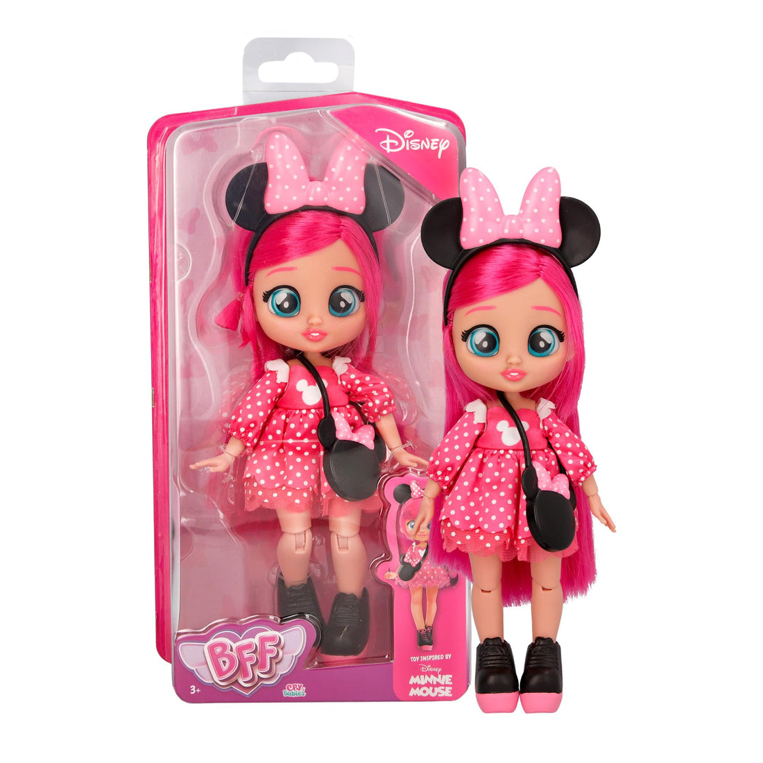 BFF BY CRYING BABIES Disney Minnie, Articulated Doll for Play Dress Up, Minnie Mouse Inspired Accessories, Toy for Boys and Girls Ages 3