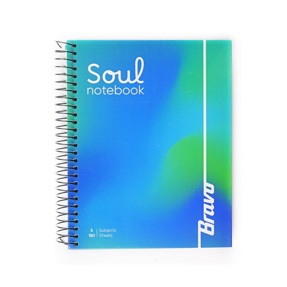 Bravo Soul Notebook - 27.3 * 19.8 cm. - 180 Sheets - 5 Subjects - Green*Blue