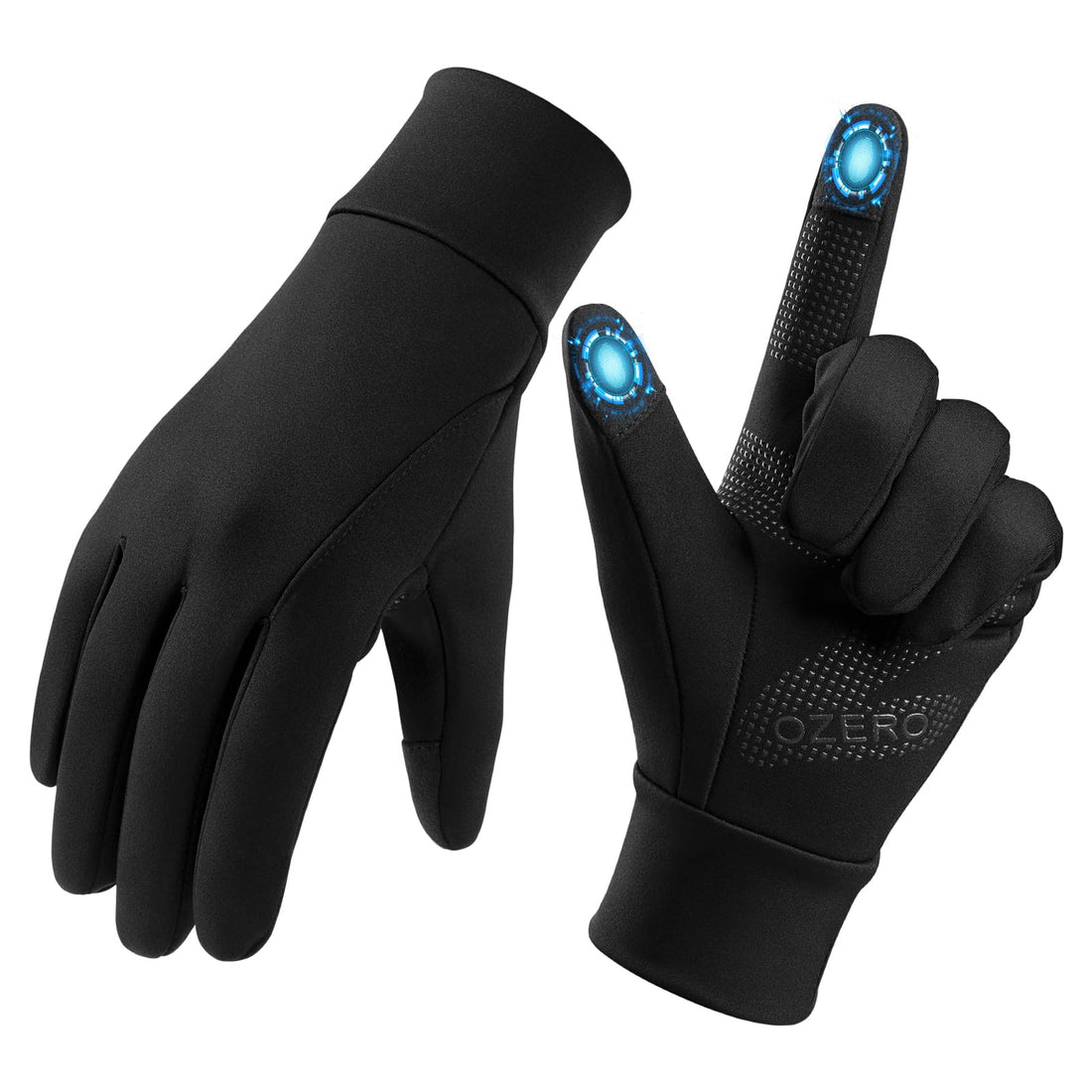 OZERO Winter Gloves for Men - Touch Screen Windproof Gloves for Cold Weather Ski Snow Gloves Liner Thermal Warm for Running, Cycling, Biking, Hiking, Driving, Walking, Typing, Freezer Work, Sports