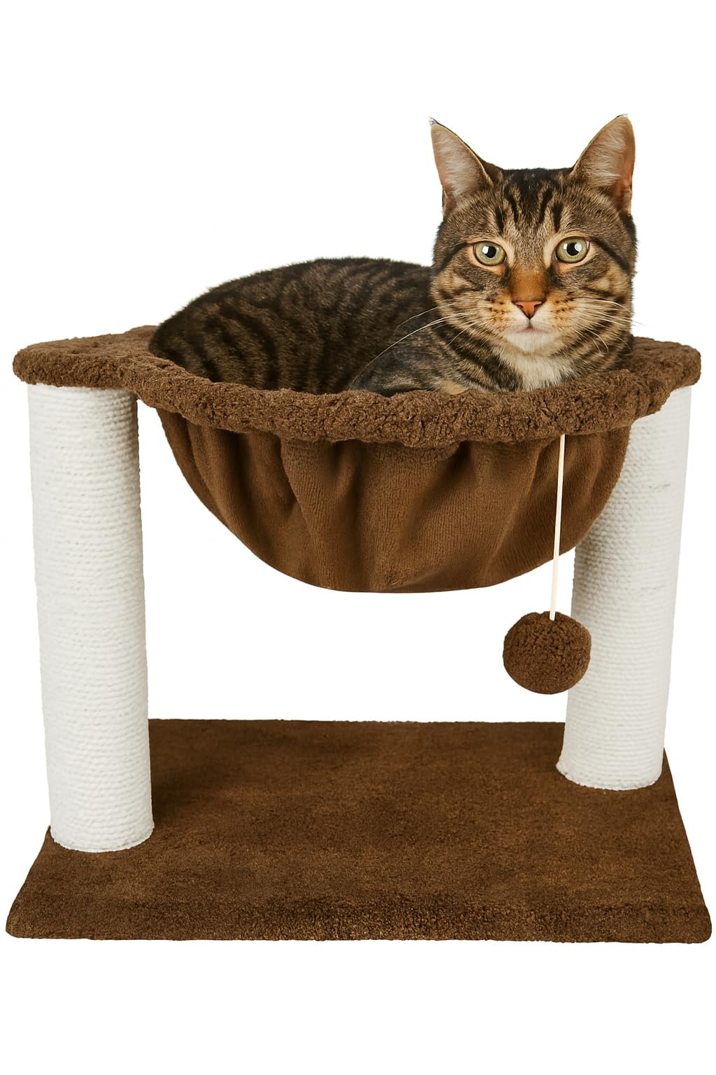 Cat Bed & Scratcher in One – Handmade Durable & Safe – All Seasons – Easy to Clean – Suitable for All Cat Sizes – Indoor Cozy Lounger & Play Zone (Brown and White)