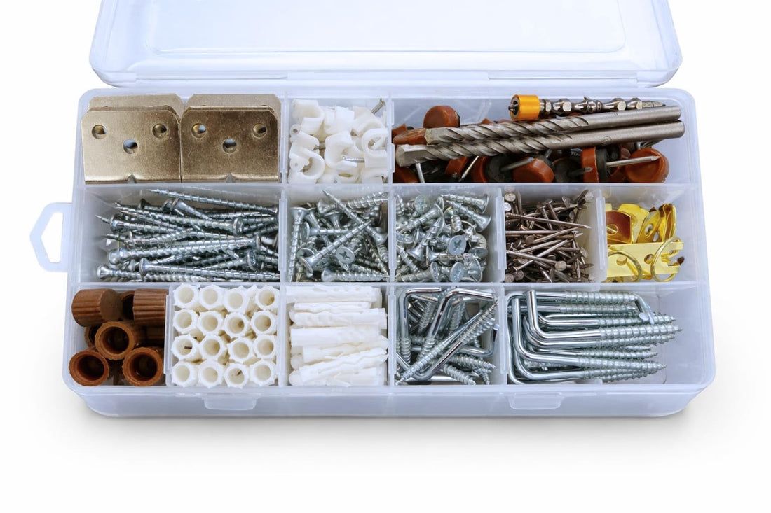 382 Pieces Home Repair Kit, Screws, Plastic Fisher, Wire Clamp, Bit, Hooks, Furniture Rings, Drill Bit, Shelf Brackets, Complete Repair Tool Kit Bag Kit, Tool Kit (Box)